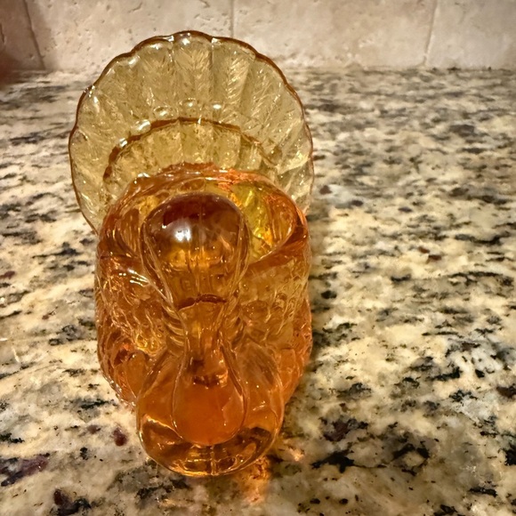 Mosser Glass Amber Vintage Turkey Toothpick Holder. - Picture 2 of 5